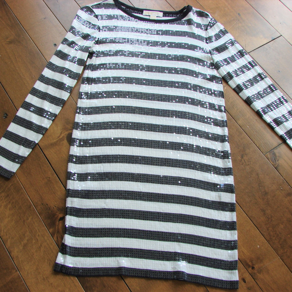 MICHAEL Michael Kors Black & White Sequin Dress - Picture 1 of 8